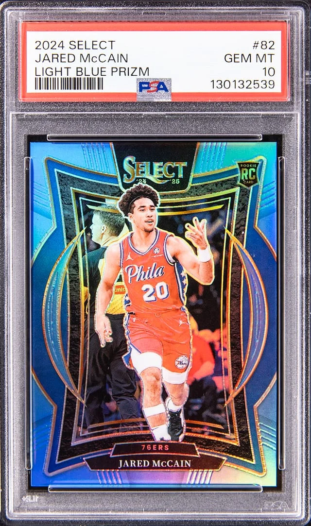 2024-25 Panini Select Jared McCain Light Blue Prizm #82 card image