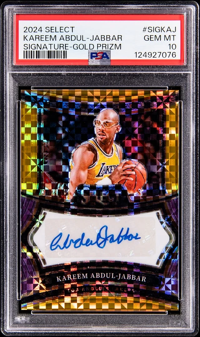 2024-25 Panini Select Kareem Abdul-Jabbar Signatures Gold Prizm #SIG-KAJ card image