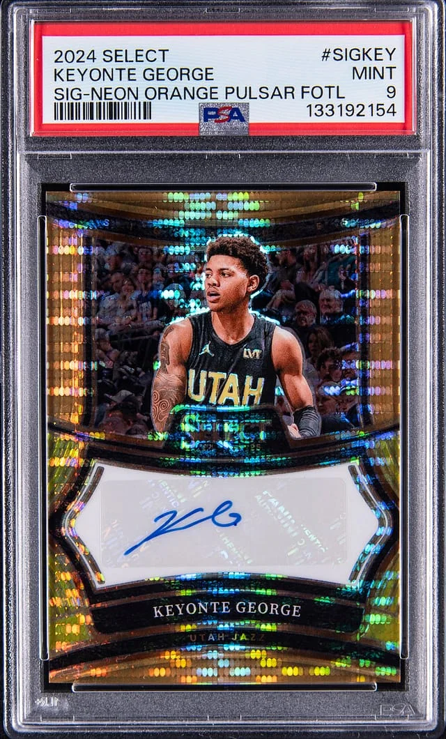 2024-25 Panini Select Keyonte George Signatures Neon Orange Pulsar FOTL #SIG-KEY card image