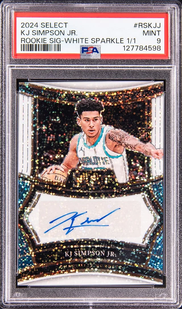 2024-25 Panini Select KJ Simpson Jr. Signatures White Sparkle Prizm #RS-KJJ card image