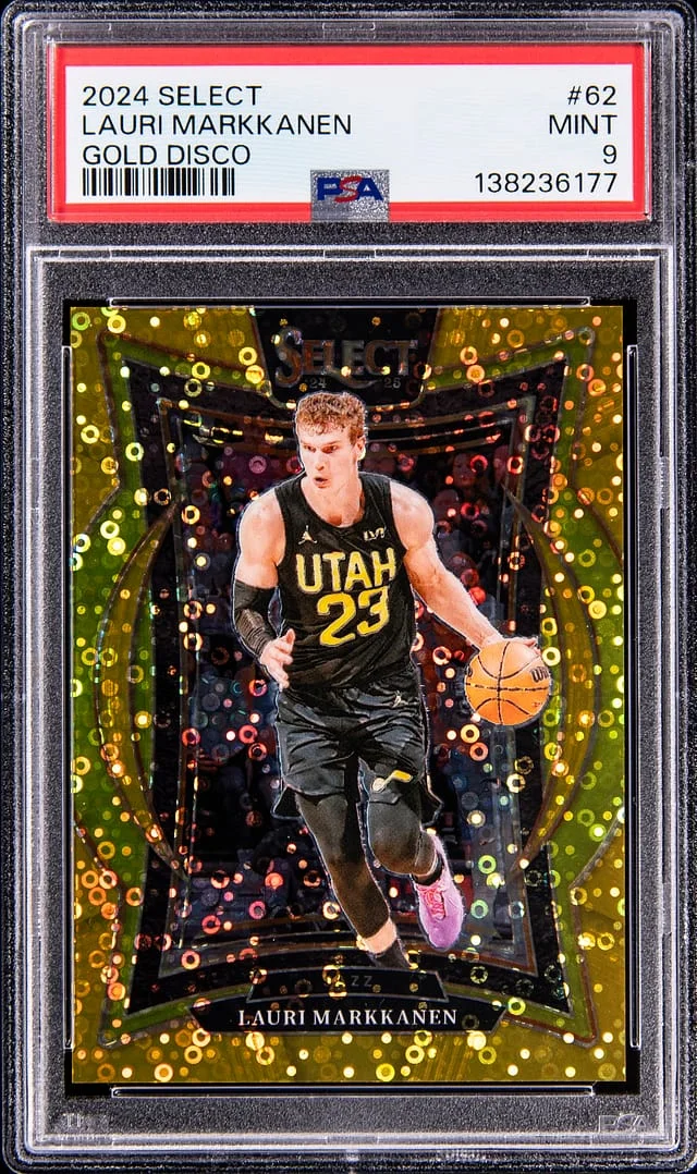 2024-25 Panini Select Lauri Markkanen Gold Disco Prizm #62 card image