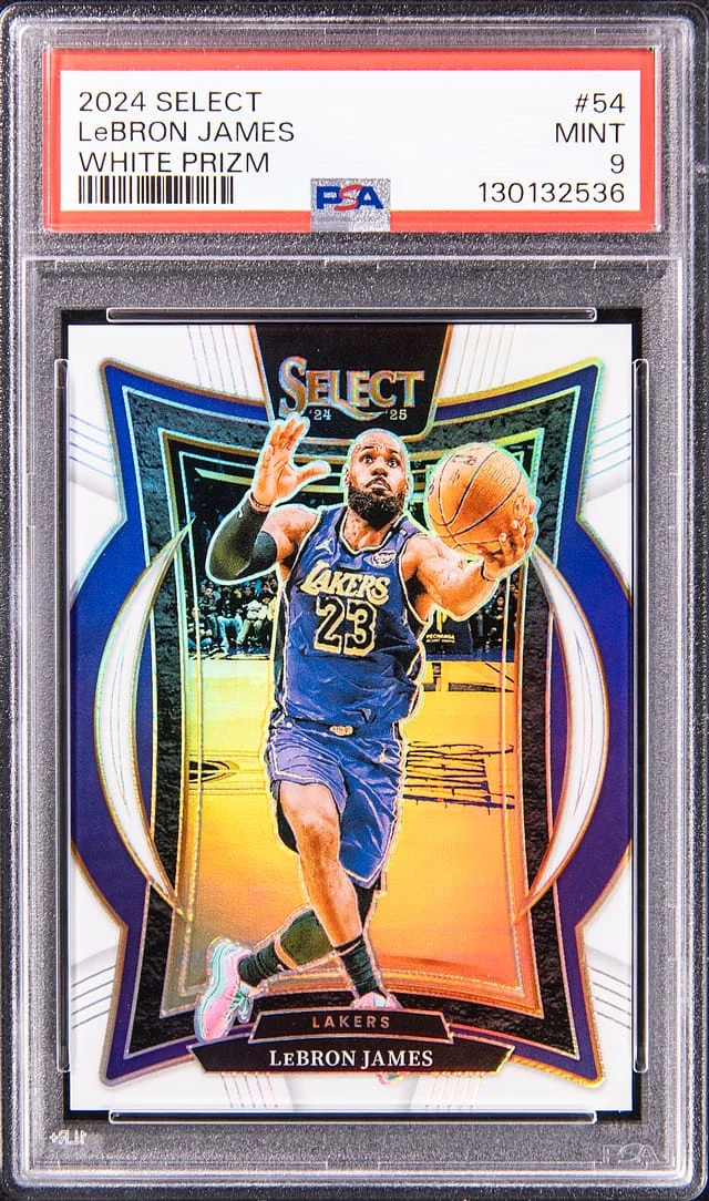 2024-25 Panini Select LeBron James White Prizm #54 card image