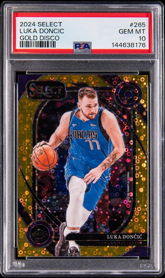 2024-25 Panini Select Luka Doncic Gold Disco Prizm #265 card image
