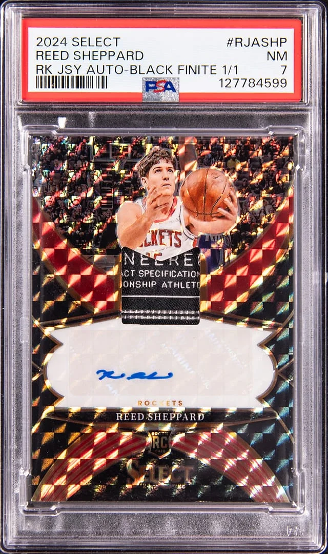 2024-25 Panini Select Reed Sheppard Jersey Autograph Black Finite Prizm #RJA-SHP card image