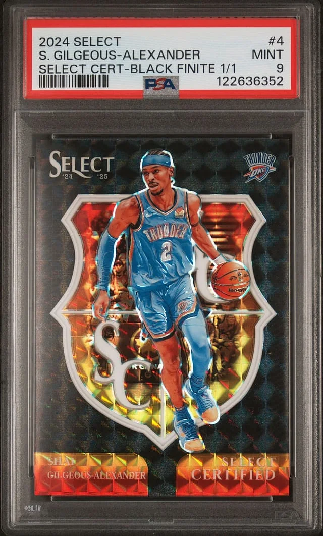 2024-25 Panini Select Shai Gilgeous-Alexander Certified Black Finite #4 card image