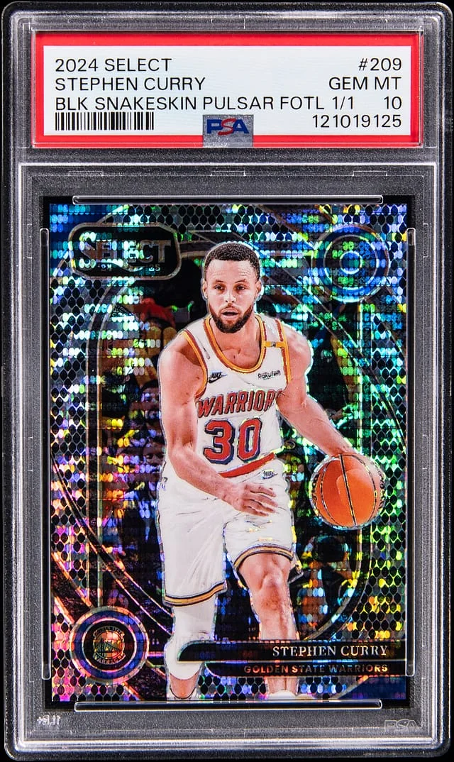 2024-25 Panini Select Stephen Curry Black Snakeskin Pulsar FOTL #209 card image