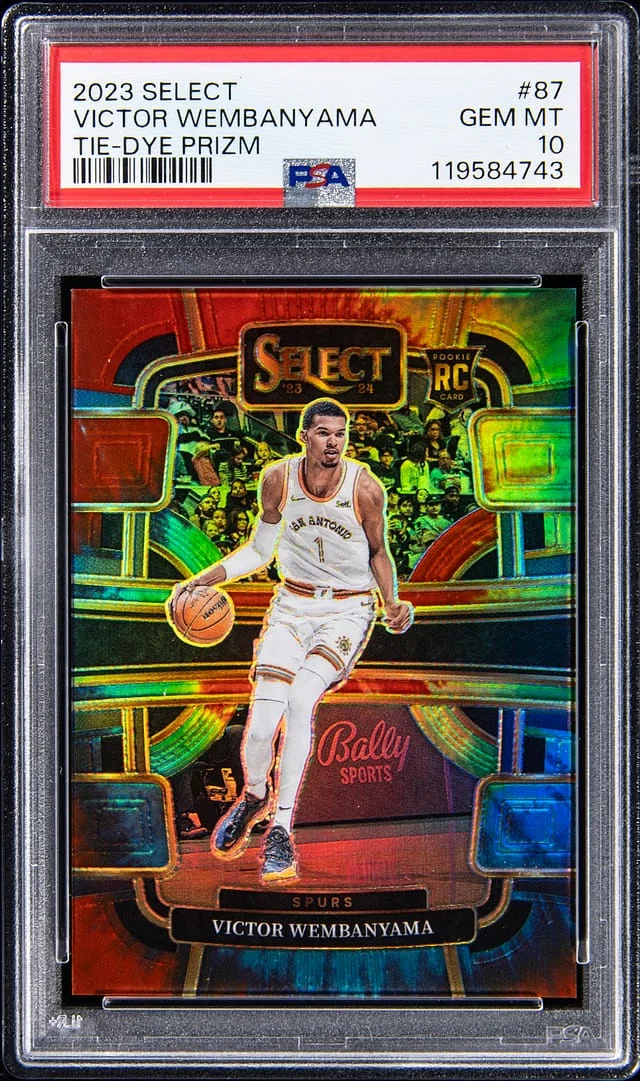 2024-25 Panini Select Victor Wembanyama Tie-Dye Prizm #87 card image