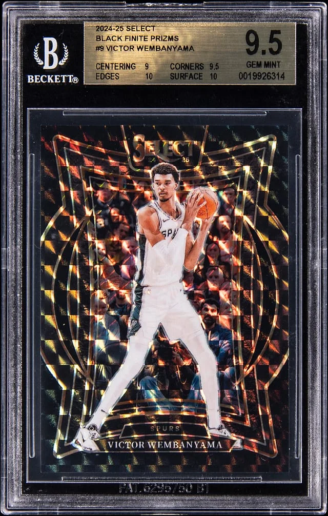 2024-25 Panini Select Victor Wembanyama Black Finite Prizm #9 card image