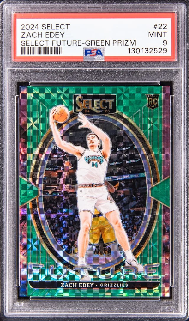 2024-25 Panini Select Zach Edey Future Green Prizm #22 card image