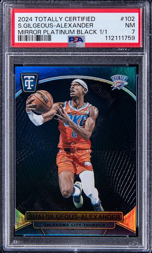 2024-25 Panini Shai Gilgeous-Alexander Totally Certified Mirror Platinum Black #102 card image