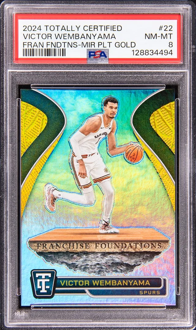 2024-25 Panini Victor Wembanyama Totally Certified Franchise Foundations Mirror Platinum Gold #22 card image