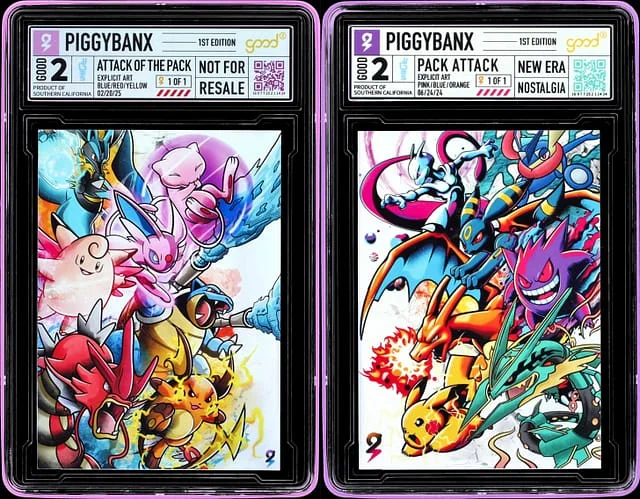 2024-25 PiggyBanx Good Pack Attack/Attack of the Pack Pair (2 Cards) - PiggyBanx Encapsulated #2 card image