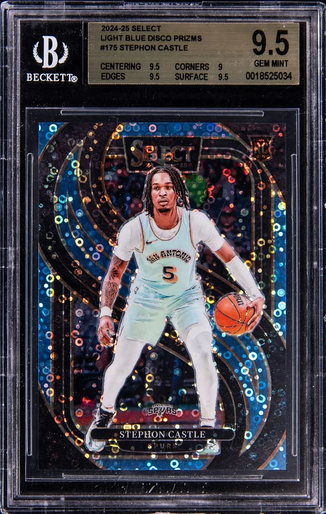 2024-25 Select Stephon Castle Light Blue Disco Prizm #175 card image