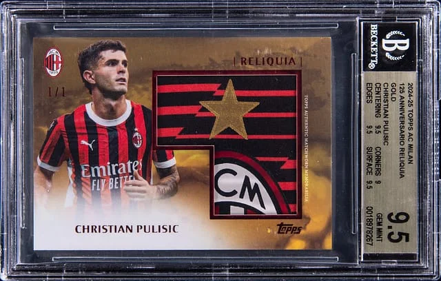 2024-25 Topps Anniversario Reliquia Gold Christian Pulisic AC Milan #125th card image