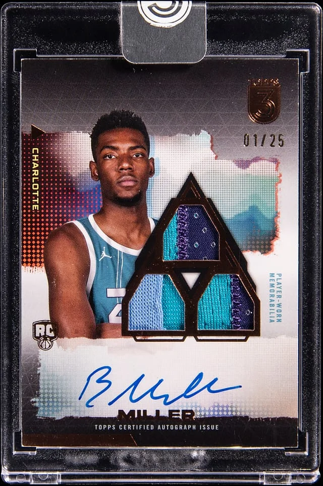 2024-25 Topps Brandon Miller 3 3 Patch Autographs #102 card image