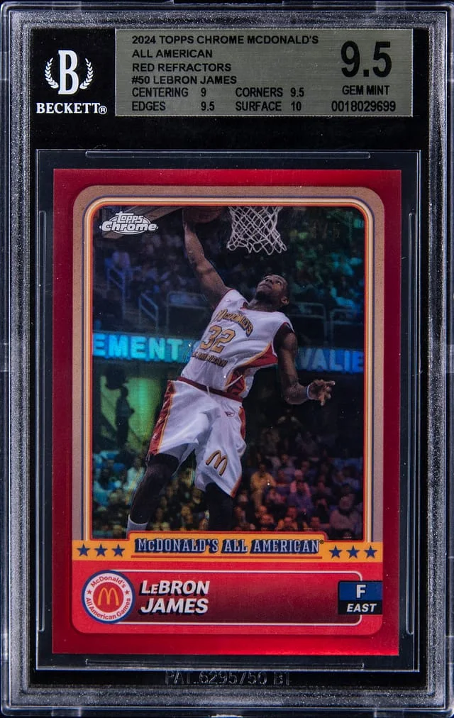 2024-25 Topps Chrome LeBron James McDonald's All-American Red Refractor #50 card image