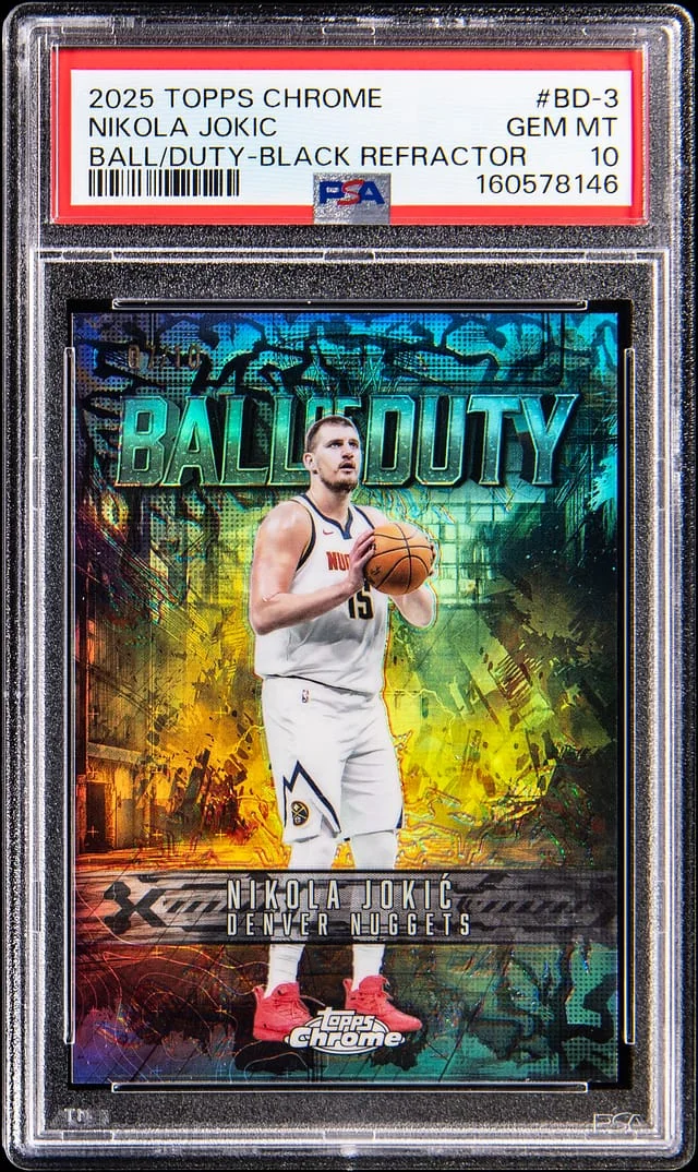 2024-25 Topps Chrome Nikola Jokic Ball of Duty Black Refractor #BD-3 card image