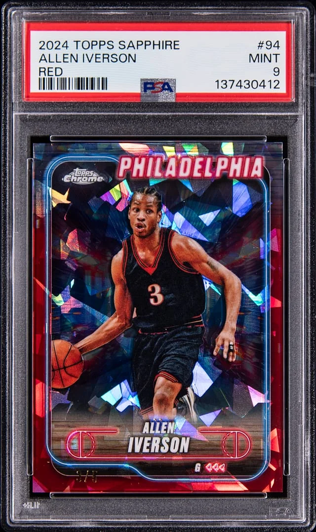 2024-25 Topps Chrome Sapphire Edition Allen Iverson Red #94 card image