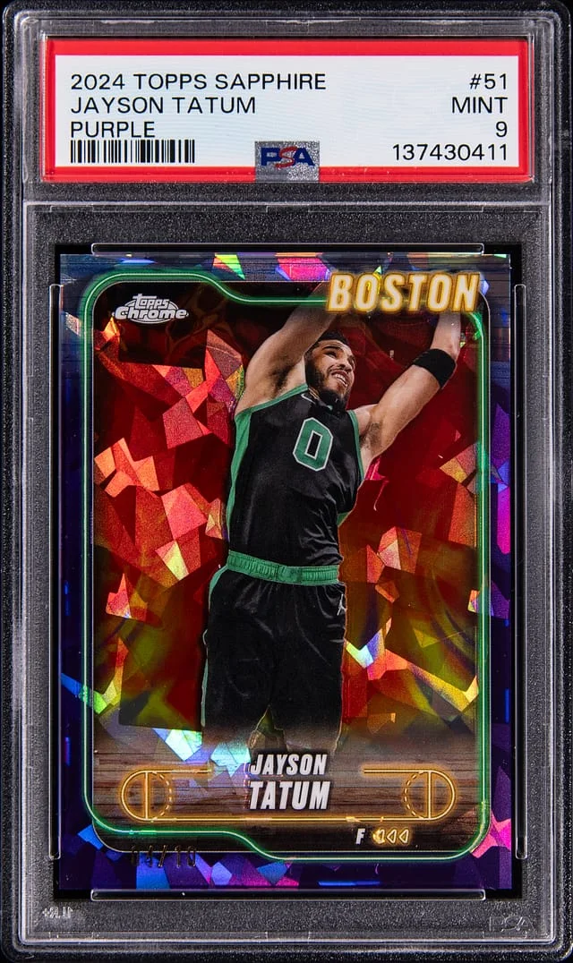 2024-25 Topps Chrome Sapphire Edition Jayson Tatum Purple #51 card image