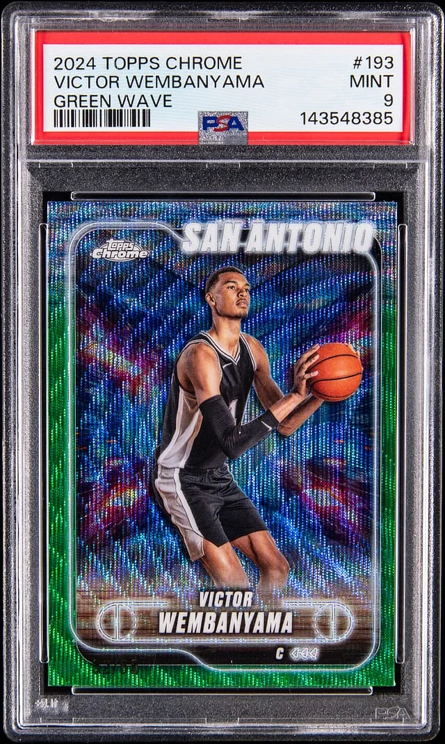 2024-25 Topps Chrome Victor Wembanyama Green Wave #193 card image