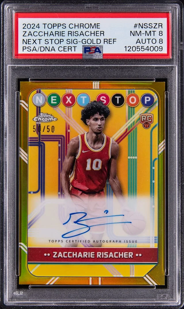 2024-25 Topps Chrome Zaccharie Risacher Next Stop Signatures Gold Refractor #NSS-ZR card image
