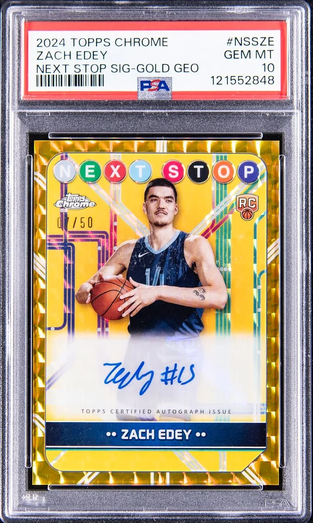 2024-25 Topps Chrome Zach Edey Next Stop Signature Gold Geo #NSS-ZE card image