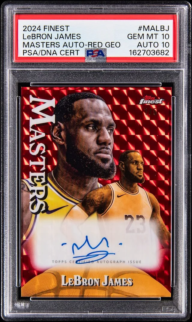 2024-25 Topps Finest LeBron James Masters Autograph Red Geometric #MA-LBJ card image