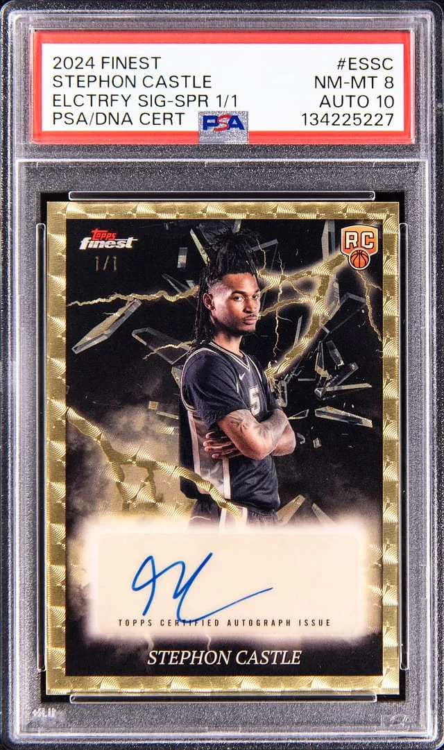 2024-25 Topps Finest Stephon Castle Electrifying Signatures Geometric Superfractor #ES-SC card image