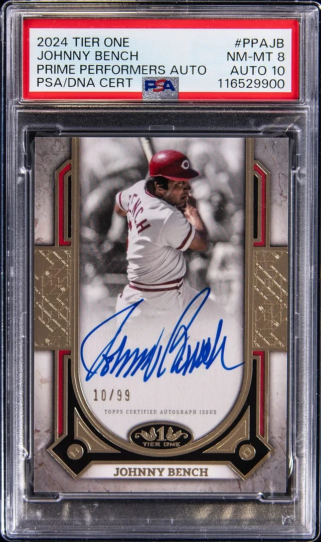 2024-25 Topps Johnny Bench Tier One Prime Performers Autograph #PPA-JB card image