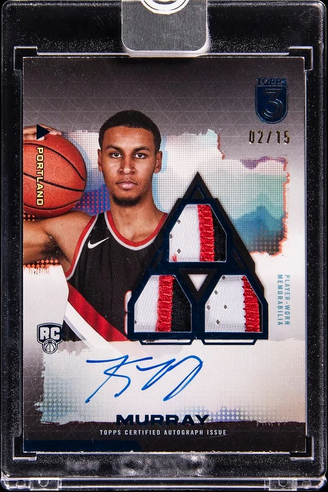 2024-25 Topps Kris Murray 3 Patch Vertical Autographs #118 card image