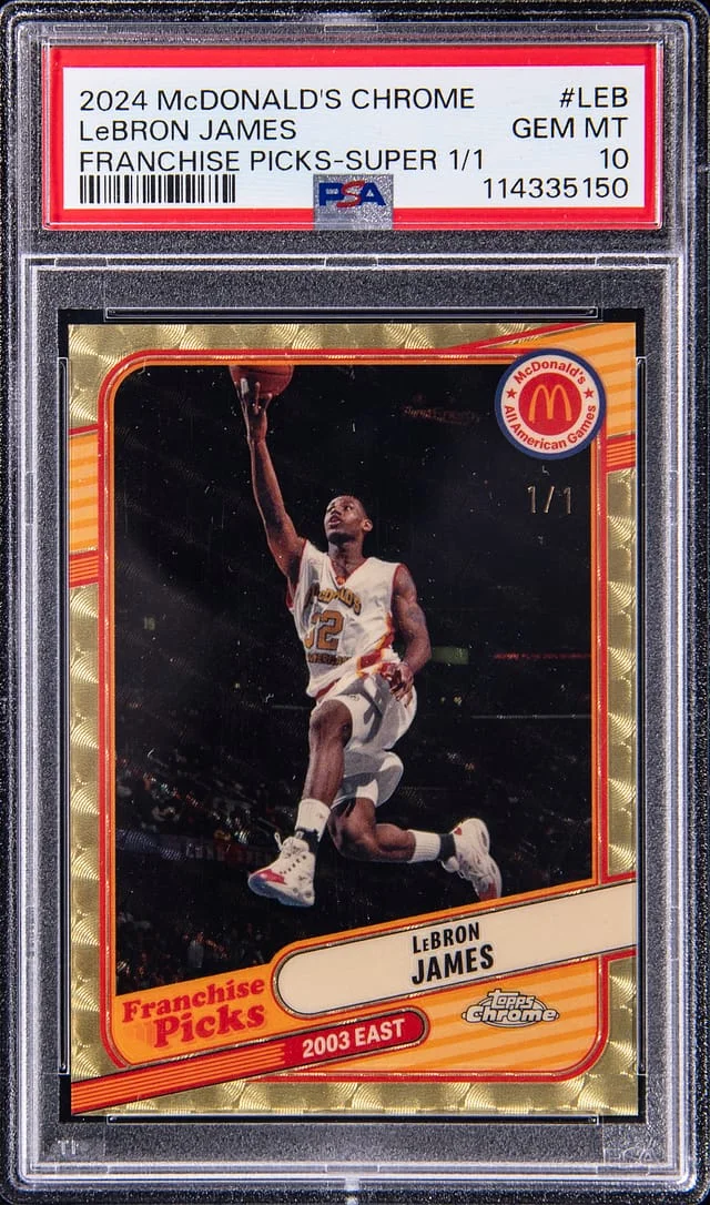2024-25 Topps LeBron James McDonald's Chrome Franchise Picks SuperFractor #REA-LEB card image