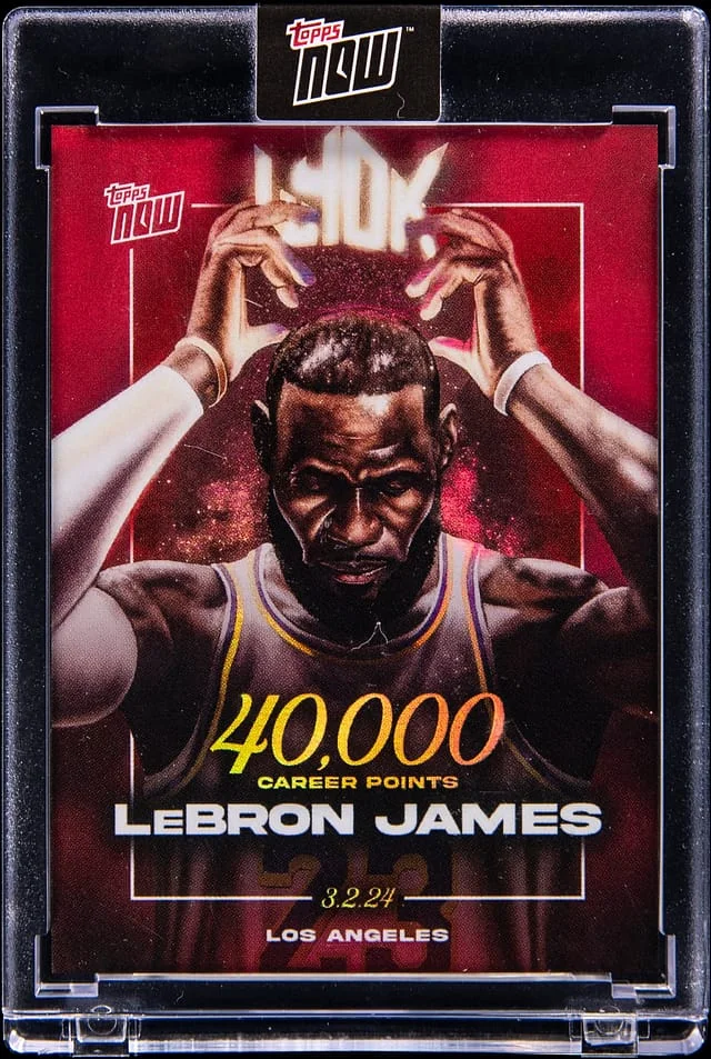 2024-25 Topps Now LeBron James - Topps Encased 40,000 Career Points Red #LJ-40K card image
