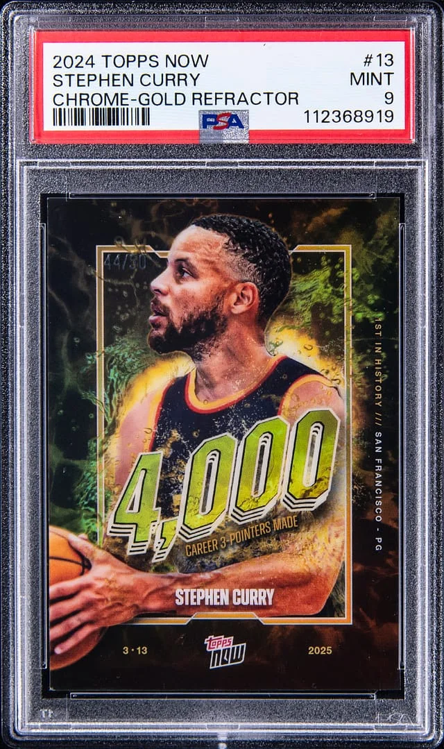 2024-25 Topps Now Stephen Curry Chrome Gold Refractor #13 card image