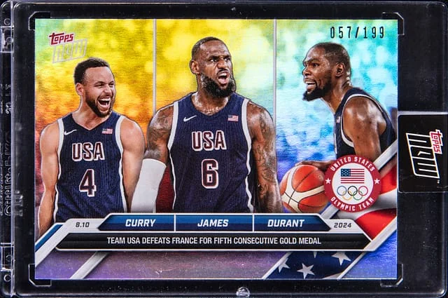 2024-25 Topps Now Stephen Curry/LeBron James/Kevin Durant - Topps Encased Olympics #26 card image