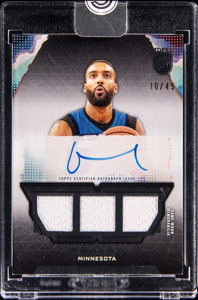 2024-25 Topps Rudy Gobert 3 Triple Relic Autographs #TRA-RG card image