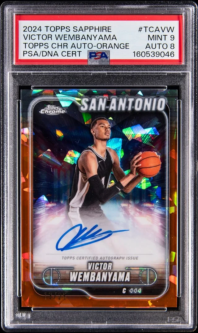 2024-25 Topps Victor Wembanyama Sapphire Topps Chrome Autograph Orange #TCA-VW card image