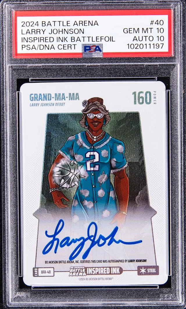 2024 Bo Jackson Battle Arena Inspired Ink Battlefoil Larry Johnson #BFA-40 card image