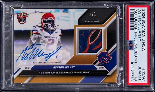 2024 Bowman Ashton Jeanty U Now Autograph Relic Gold #43AC card image