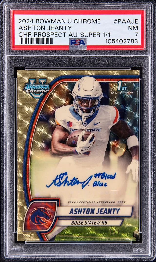 2024 Bowman Ashton Jeanty U Chrome Propsect Autograph Fuchsia Refractor #PA-AJE card image