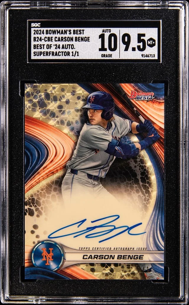 2024 Bowman Best Carson Benge of 2024 Autographs SuperFractor #B24-CBE card image