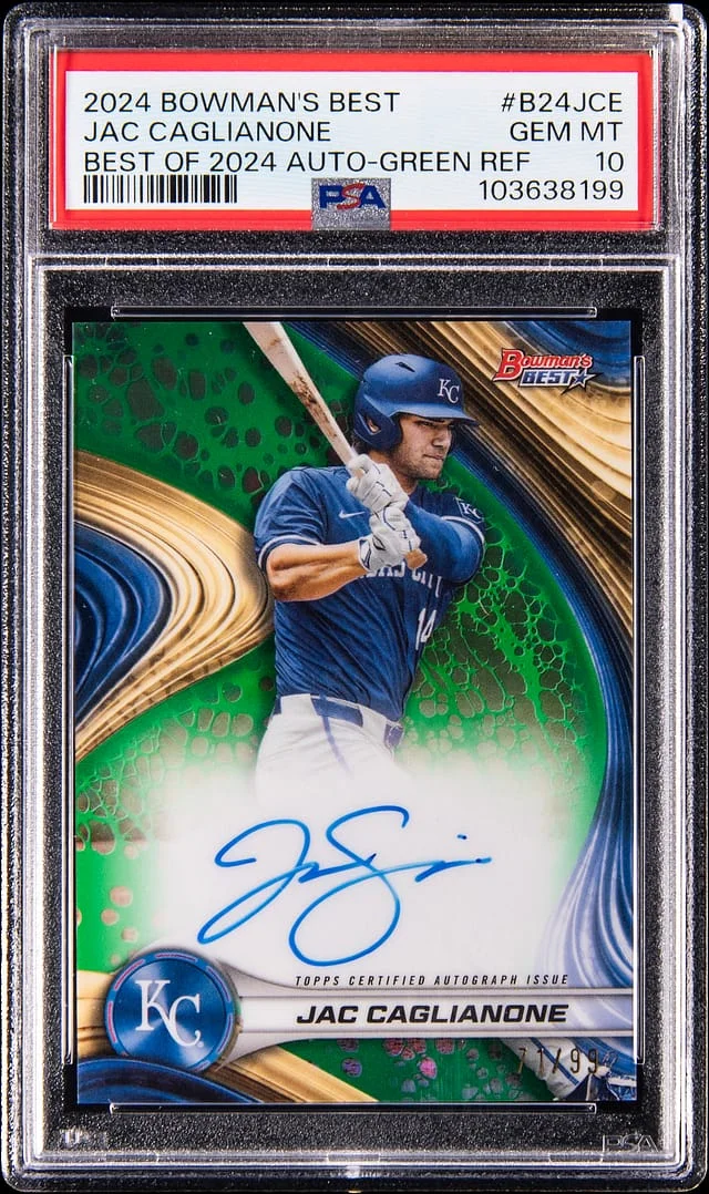 2024 Bowman Best Jac Caglianone Best of 2024 Autograph Refractor #B24-JC card image