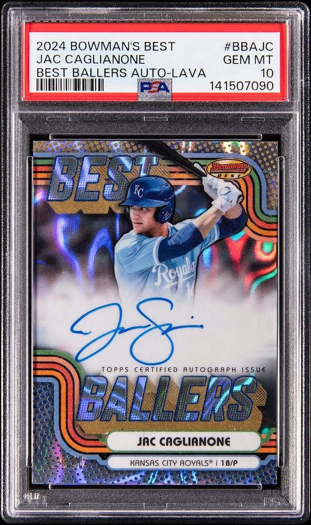 2024 Bowman Best Jac Caglianone Ballers Autographs Lava Refractor #BBA-JC card image