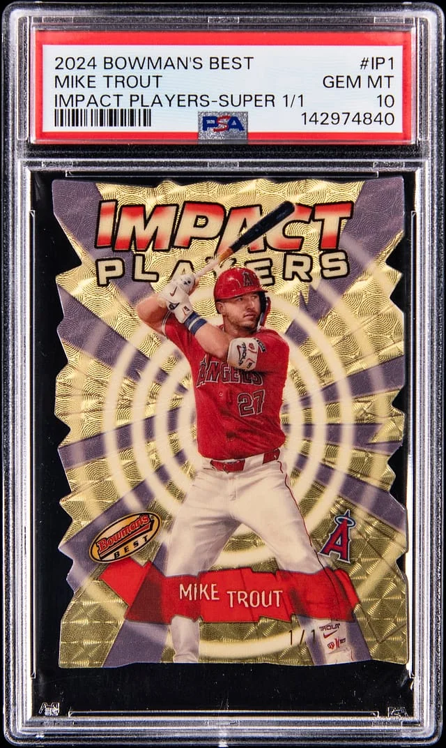 2024 Bowman Best Mike Trout Impact Players SuperFractor #IP-1 card image
