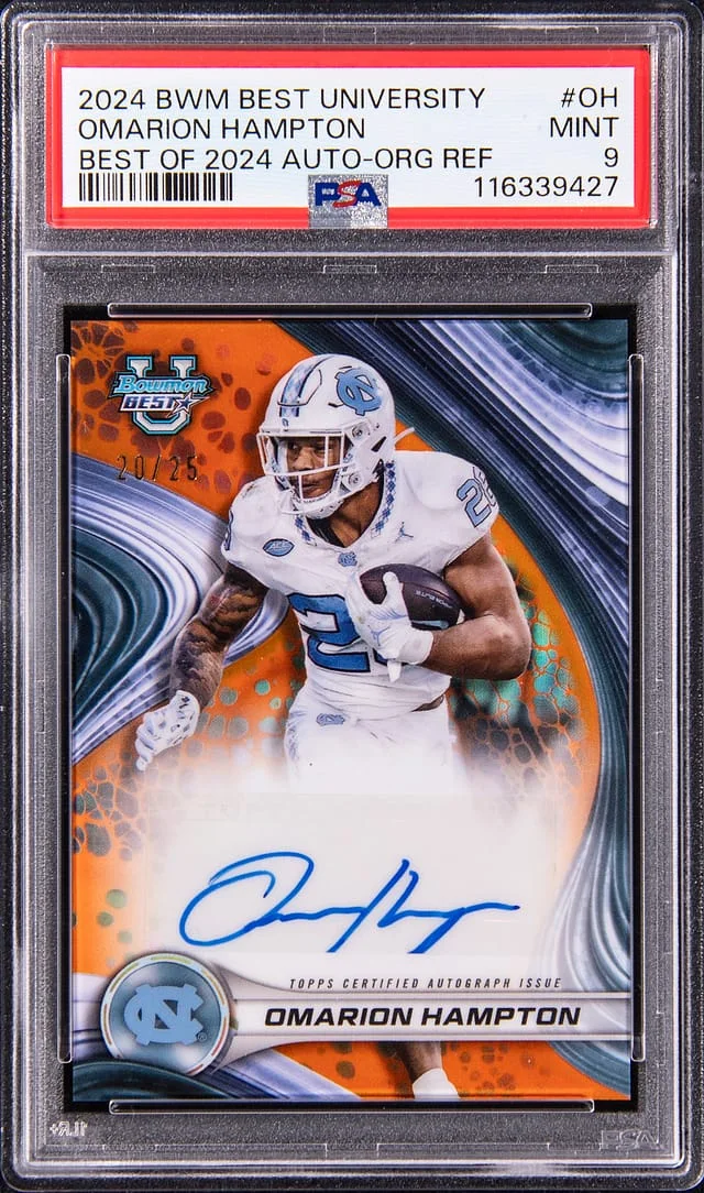 2024 Bowman Best Omarion Hampton University Best of 2024 Autographs Orange Refractor #BOA-OH card image