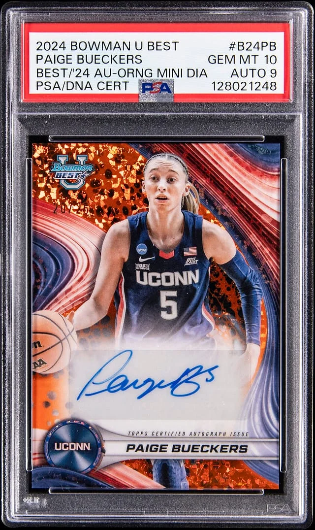 2024 Bowman Best Paige Bueckers Best Of 2024 Orange Mini Diamond Refractor #B24-PB card image