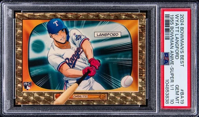 2024 Bowman Best Wyatt Langford 1955 Bowman Anime SuperFractor #BA-19 card image