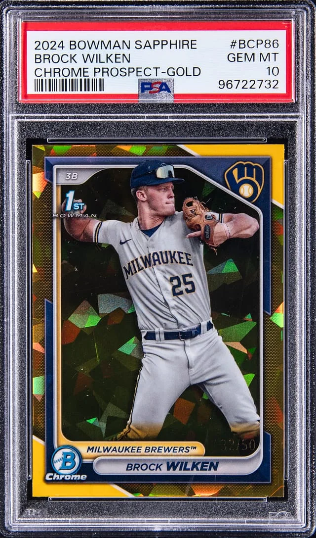 2024 Bowman Brock Wilken Sapphire Chrome Prospect Gold #BCP-86 card image