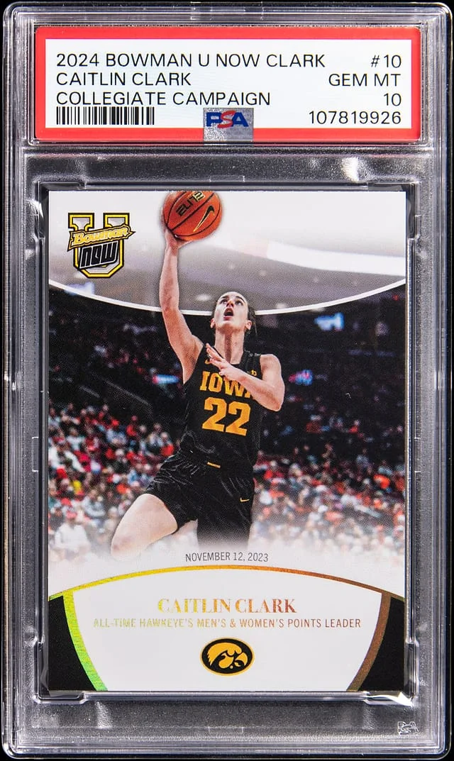 2024 Bowman Caitlin Clark U Now Clark Collegiate Campaign #10 card image