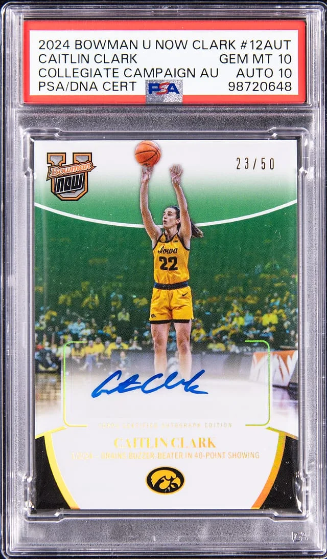 2024 Bowman Caitlin Clark U Now #12-AUT card image