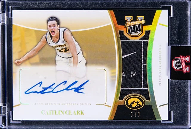 2024 Bowman Caitlin Clark U Now Autograph Relics Gold #2-AUR card image